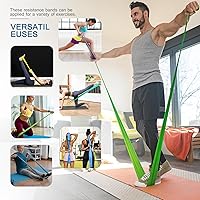 Vista 3 de 5 Pcs Professional Resistance Bands. Latex-Free, Pilates Band, Work Out Bands, Stretch Bands for Working Out Women or Men, Exercise Bands Set for