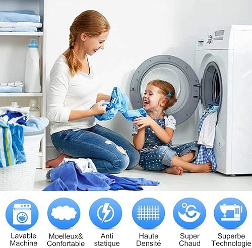 Miniatura 6 de Hozy - Cobija de forro polar para cama de 330GSM, suave, tela cepillada, muy cálida, para el sofá