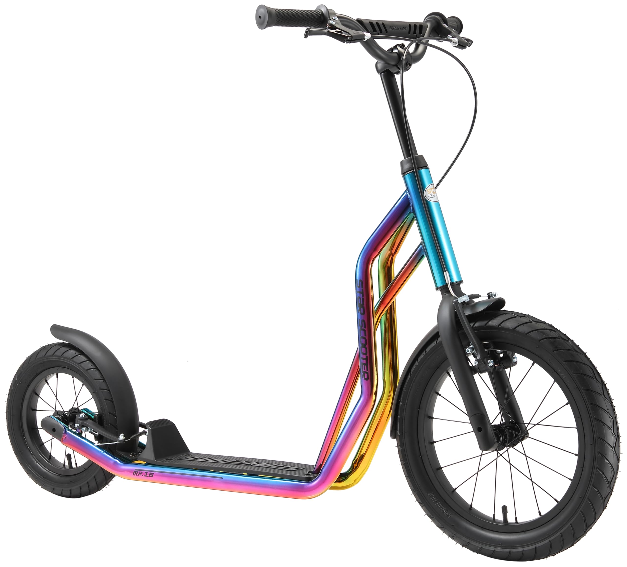 STAR SCOOTER Patinete Infantil 2 Ruedas a Partir de 7-8 años | Kick Scooter 12/16" neumáticos, Ajustable en Altura para niñas y niños