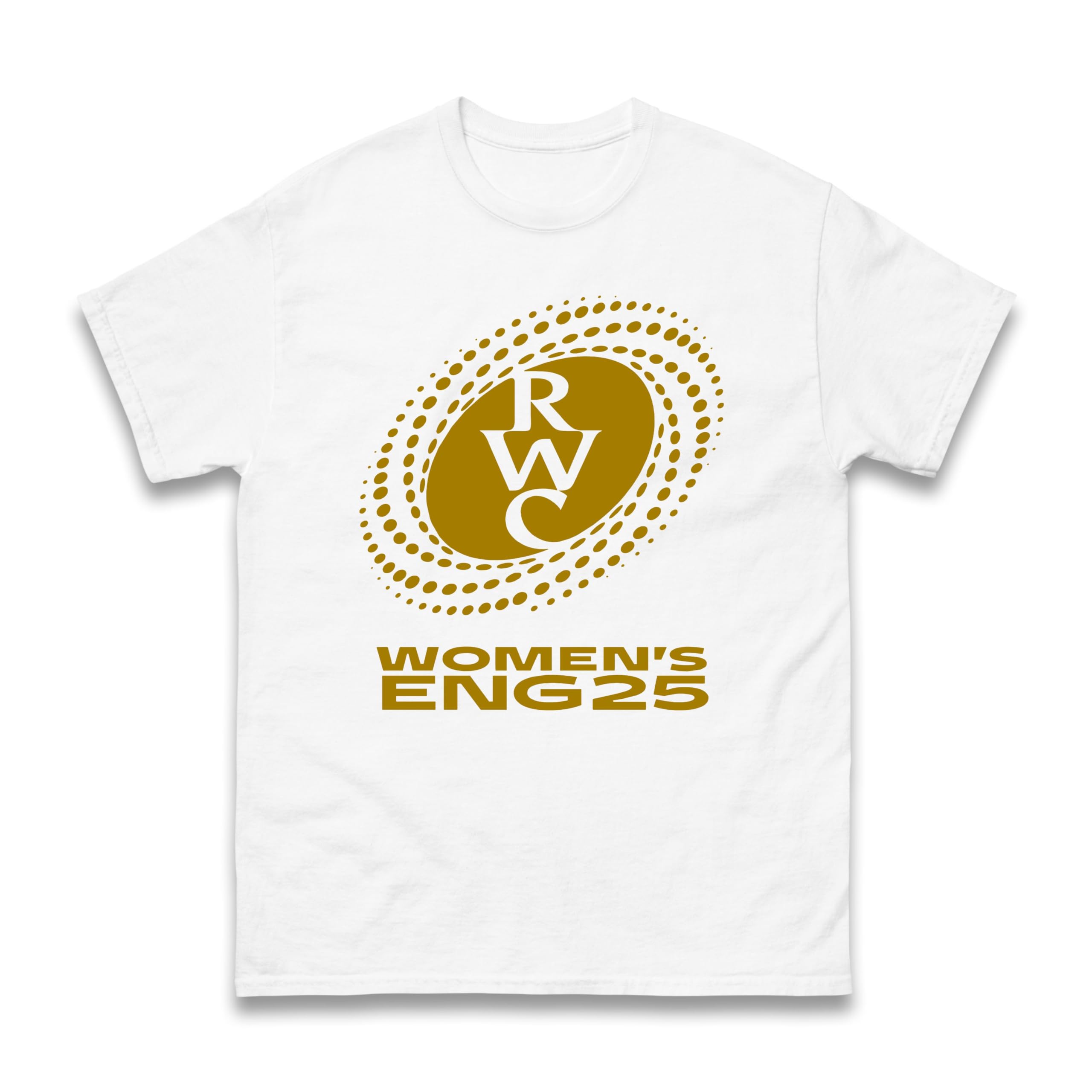 RWC England Rugby 2025 T-Shirt – England Rugby Fan Tee – Men Women Kids Sports Gift Shirt – Union Girls Fandom Unisex Top (White, 7 Years)