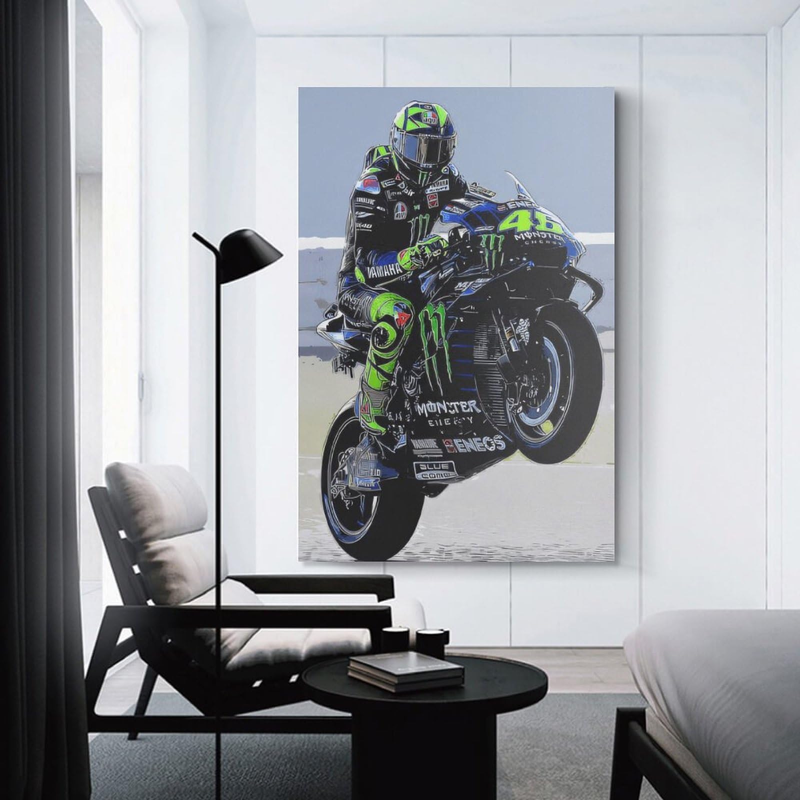 Junmoney Monster Energy Yamaha Decorative Canvas Print, 24x36inch(60x90cm), for Gallery Wall Decor And Room Displays, Wall Decor Suited to Curated Displays