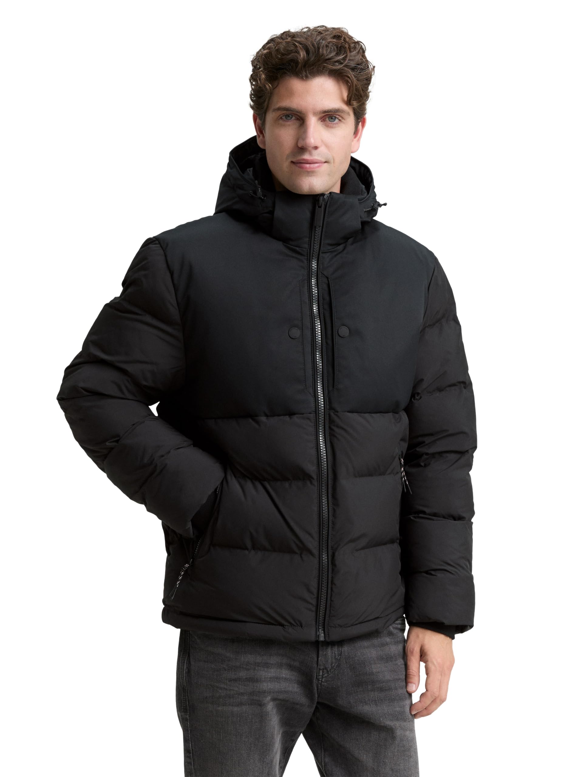 TOM TAILOR Herren 1046975 Steppjacke mit abnehmbarer Kapuze