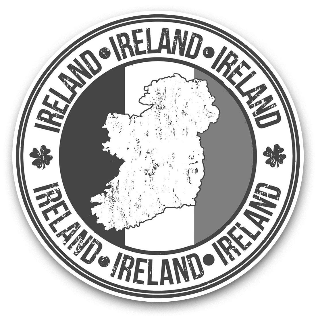 Destination Vinyl Ltd Bw Ireland Irish Flag Map Travel Tourist 40072 Vinyl Stickers (Set Of 2) 25Cm Bw - Ireland Irish Flag Map Travel Tourist 40072
