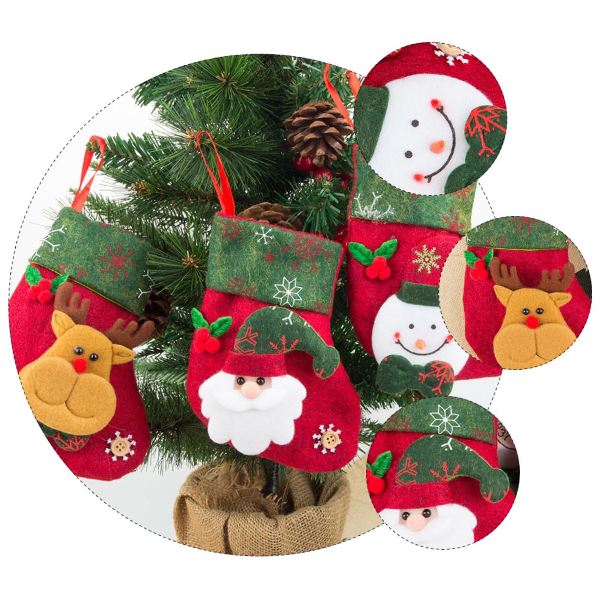 12stücke Teiliges Kleine Geschenktüten Aus Leichtem Faltbarem Material Als Weihnachtsbaum Anhänger Und Deko Für Kamin Und Festtage