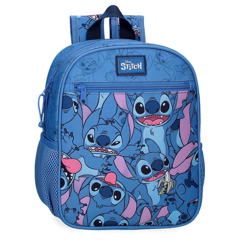 Disney Joumma Disney Happy Stitch Mochila Preescolar Adaptable a Carro Azul 23x28x10 cms Poliéster 6,44L