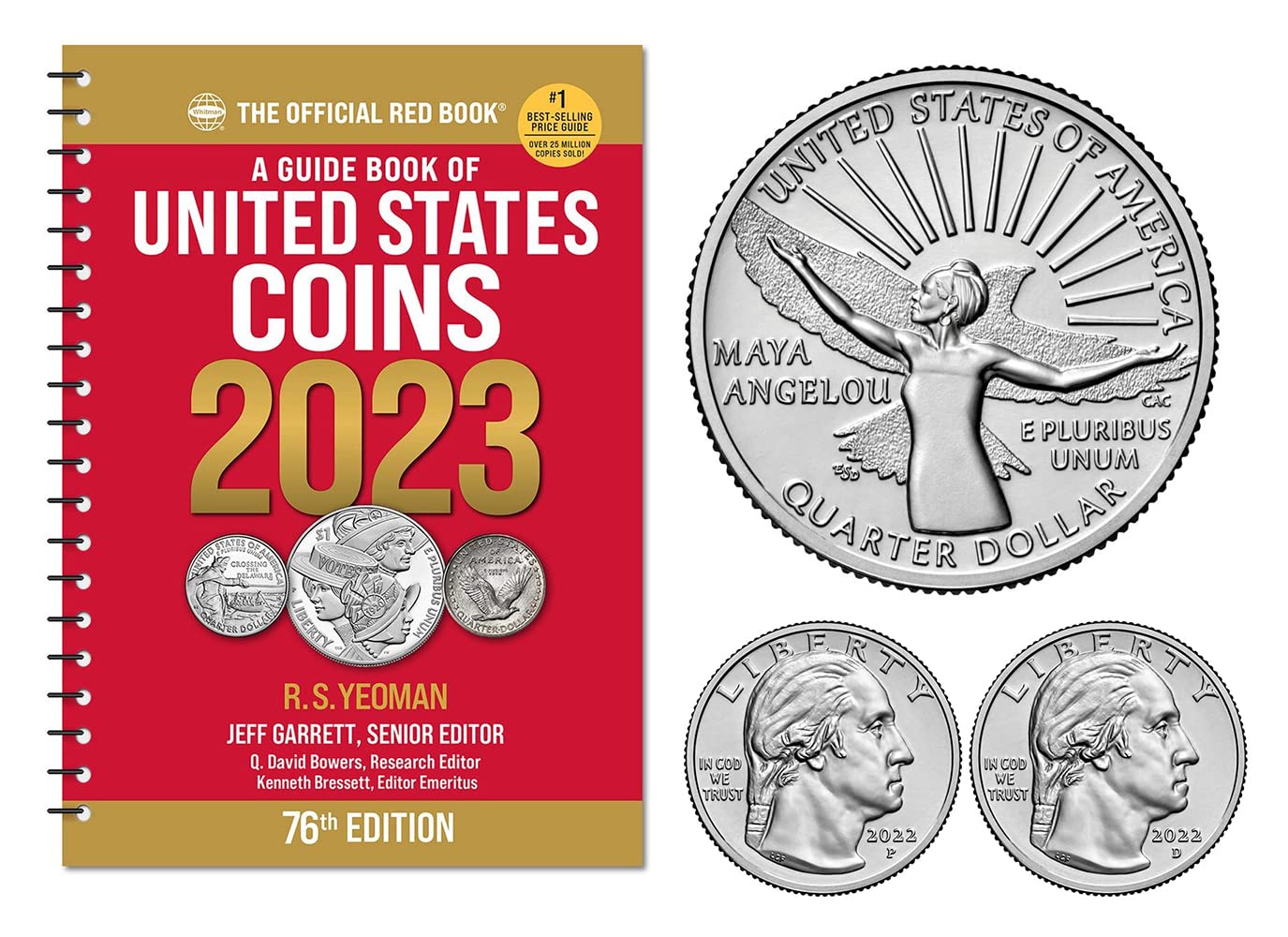 2026 US RED BOOK of United States Coins and Maya Angelou Quarters P & D Quarter US Mint UNC