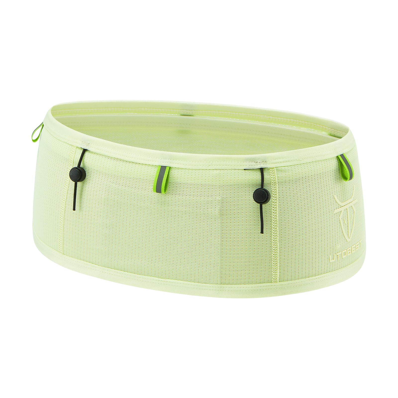 UTOBEST Running Belt for Men & Women, Bounce-Free Running Waist Pack Fits All Phones, 4-Pocket Trail Running Belt Fits 500ml Soft Flask, Pole Carry Straps for Road, Race & Trail (B7 pro-Green-S)