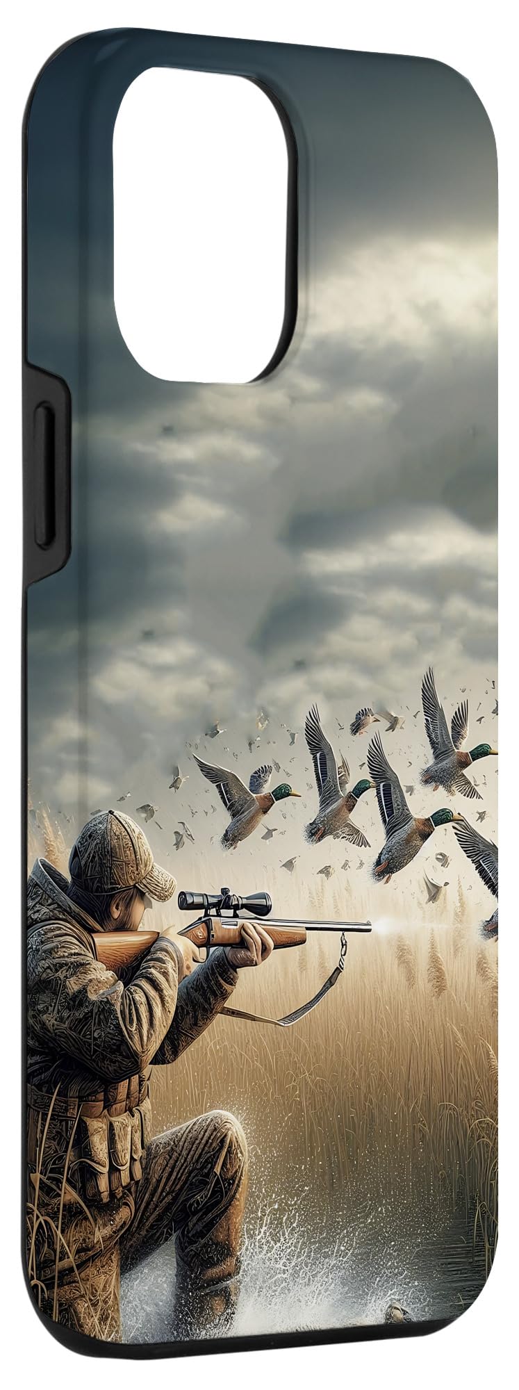 iPhone 15 Plus Duck Hunter Men Illustration Hunting Case - Image 3