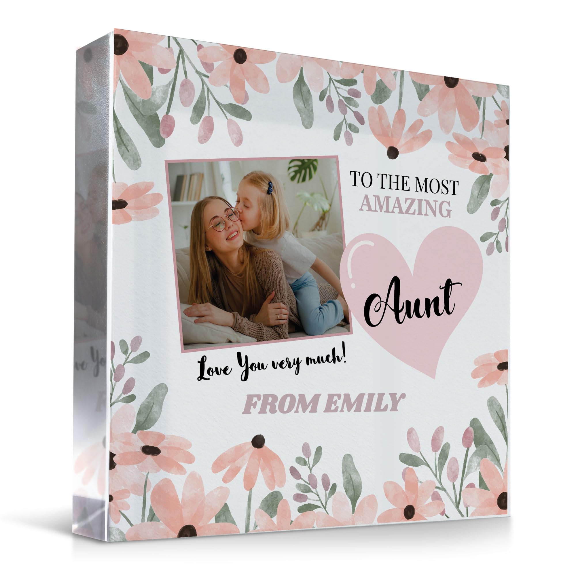 Red Ocean Auntie Gifts, Auntie Birthday Gifts, Birthday Gifts, Christmas Gifts for Auntie, Beautiful Acrylic Plaque, Thoughtful Auntie Gifts from Niece Nephew, To My Amazing Aunt Keepsake