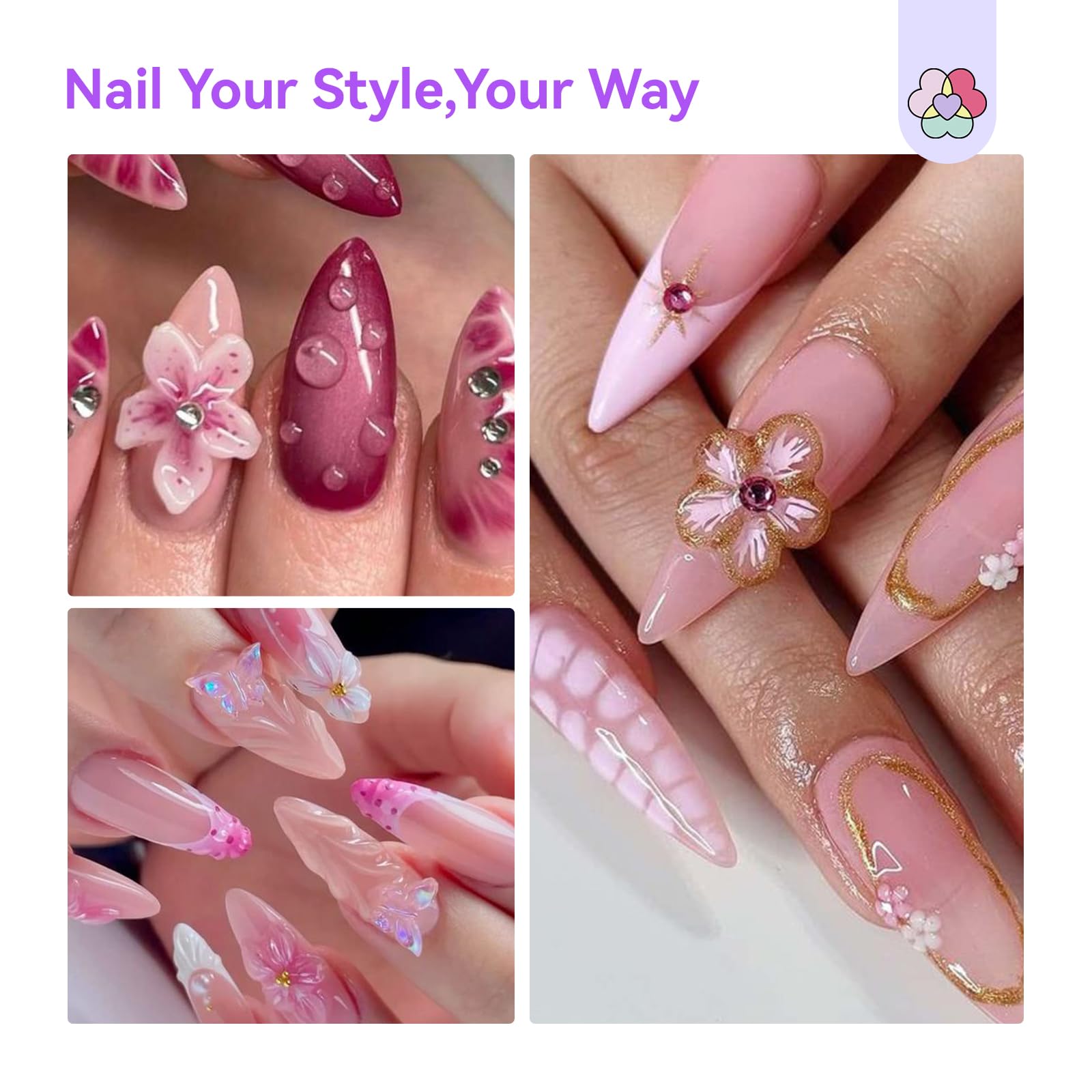 Saviland Kit Poudre Ongle Acrylique Complet: Poudres Acryliques Clair, Blanche et Rose, Monomère EMA, Pinceau Acrylique pour Débutantes, Idéal pour Extensions, Nail Art 3D et Manucure DIY à Domicile