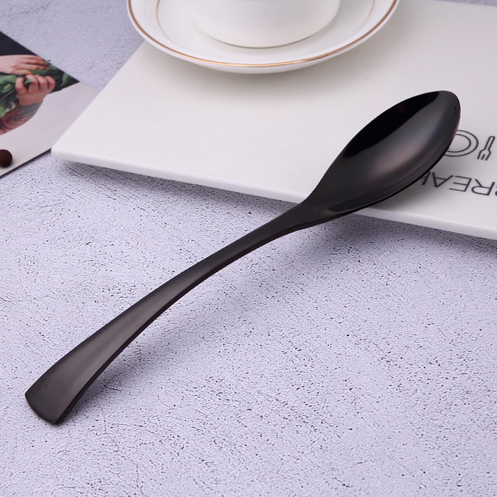 Besteckset Besteck Set Schwarz Edelstahl, Elegant, Klassisch, Langlebig, Im Lieferumfang Sind Ein Messer, Eine Steakgabel Und Ein Löffel Enthalten Für Zuhause, Hotel, Restaurant (20pcs)