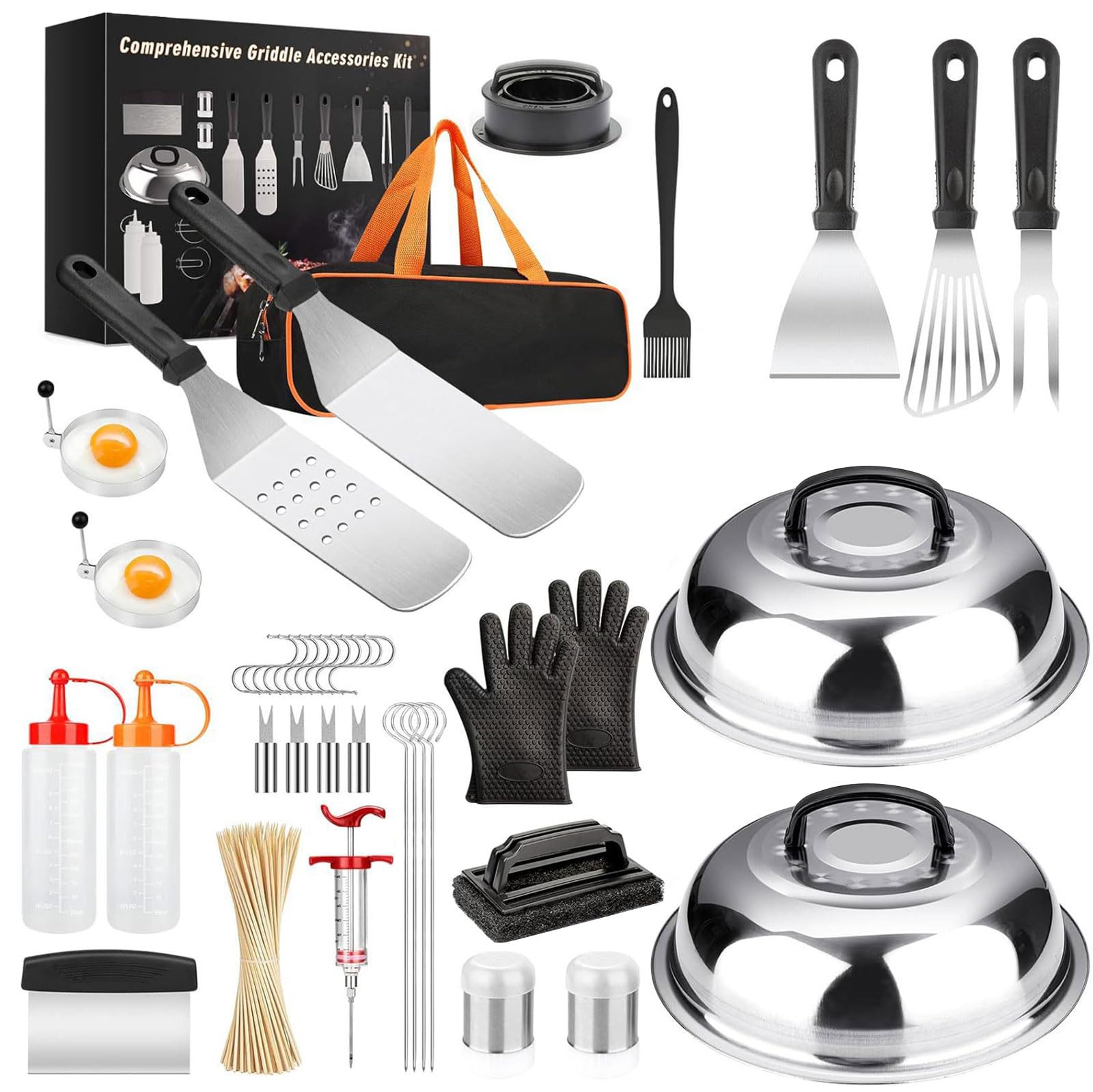 Utensili da cucina multifunzione per esterni, set da 140 pezzi per gli appassionati di grigliate, materiali lavabili in lavastoviglie