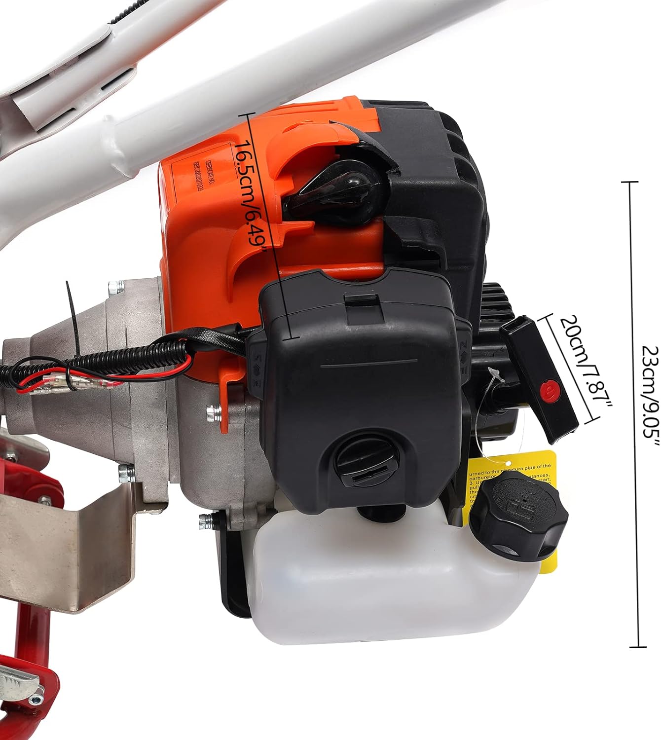 2 Stroke 52cc Hand-Pushed Snow Plow, 2.5 Hp Double Handle Sweeper Gas Power Sweeping Machine, Multi-Purpose Snow Removal Tool for Artificial Turf Combing and Trail Brick Cleaning