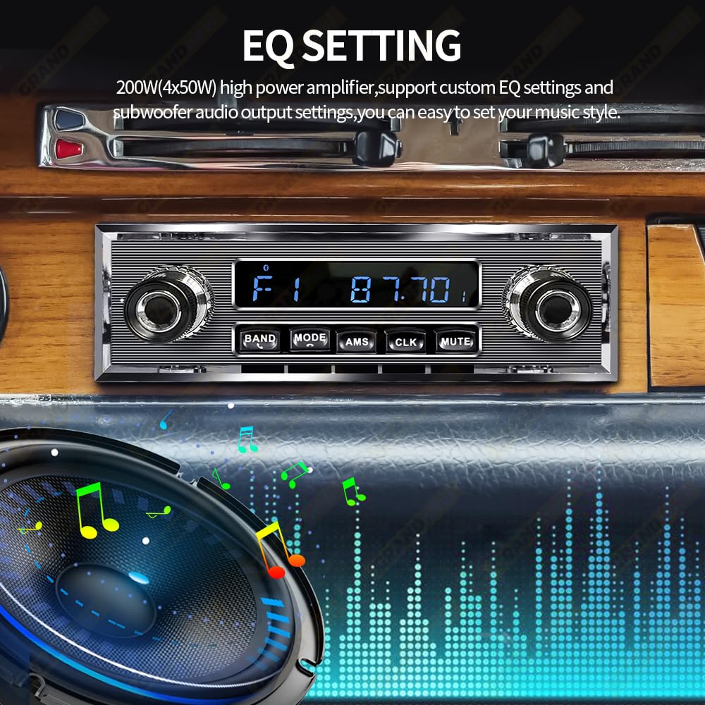 Amazon.co.jp: 1 Din カーラジオ MP3 プレーヤー クラシックカー