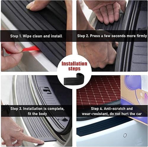 Miniatura 5 de Protector de parachoques trasero de automóvil, adhesivo de goma resistente a los arañazos, cubierta antideslizante para puerta del maletero,