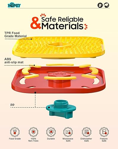 Miniatura 4 de HOPET Alfombrilla de lamer para perros y gatos con ventosas, almohadillas multifuncionales para lamer de mantequilla de maní para perros y gatos