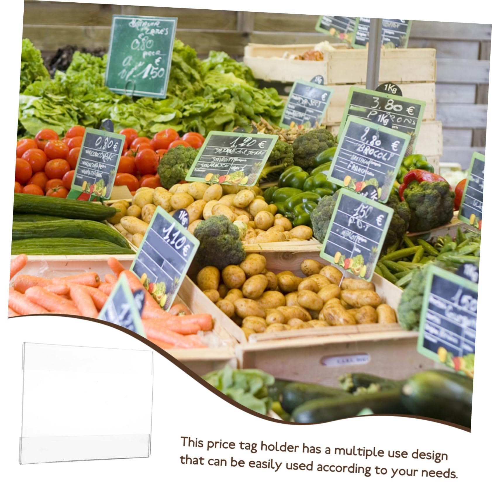 Preisschild-Halter aus Acryl, Weiß, einfache Entfernung für Restaurants und Büros, perfekt für nized Produktdisplays und Signa-Lösungen, 10 Stück
