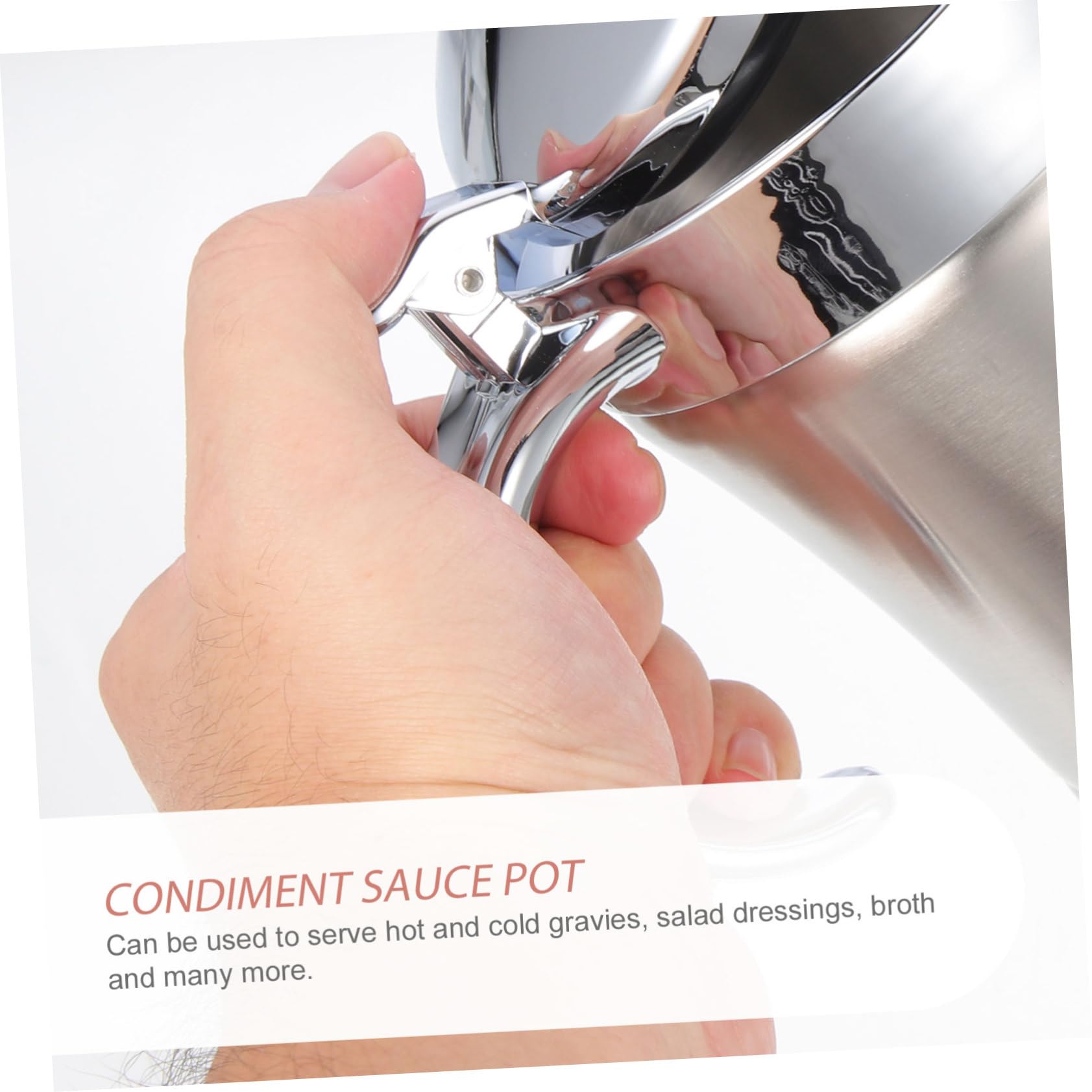 Dispensador de Salsa de Acero Inoxidable de 500ml Vertedor Anti-goteo y Diseño Simple para Servir Hogar y Cocina