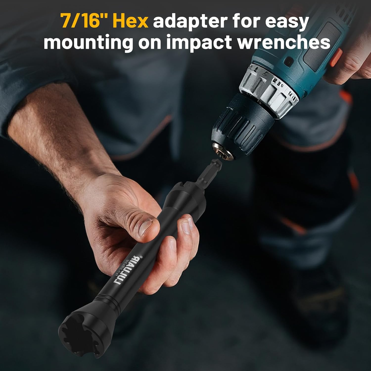 NRHD Lineman Socket, 5-in-1 Impact Socket Set, 3 Size Square Drive Socket: 3/4", 1", and 1-1/8" Sockets and Small and Large Alignment Slots