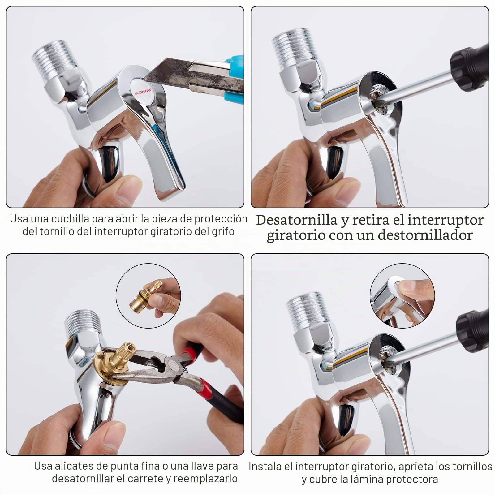Cerámica Grifo Valvula de Cobre Repuesto, 1 par Universal Cartucho de Disco de Cuarto de Vuelta, Ajustar Temperatura de Agua Fria y Caliente para El Hogar, Grifo de Cocina Baño