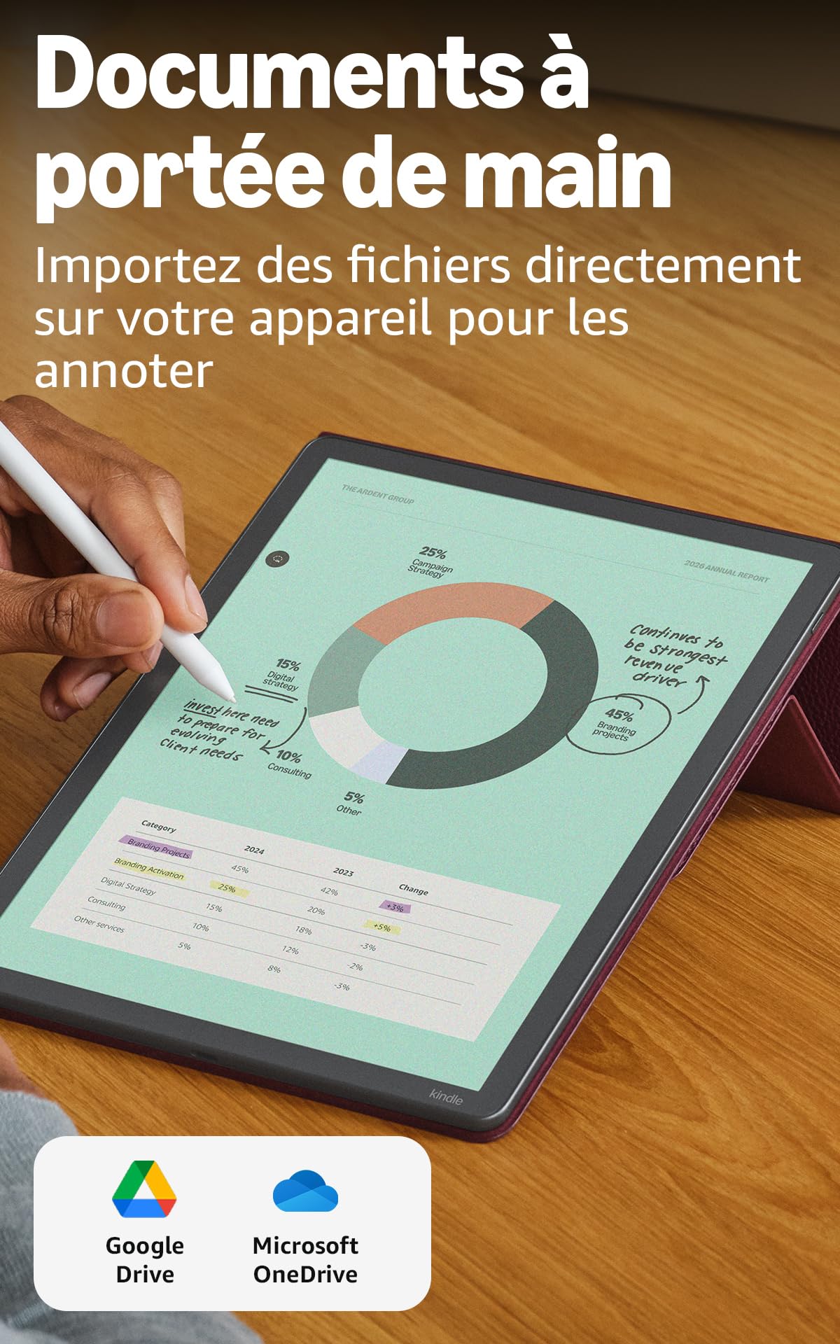 Amazon Kindle Scribe Colorsoft 64 Go (Graphite) + Stylet Premium + Étui à rabat en cuir premium (Caramel) + USB-C Chargeur