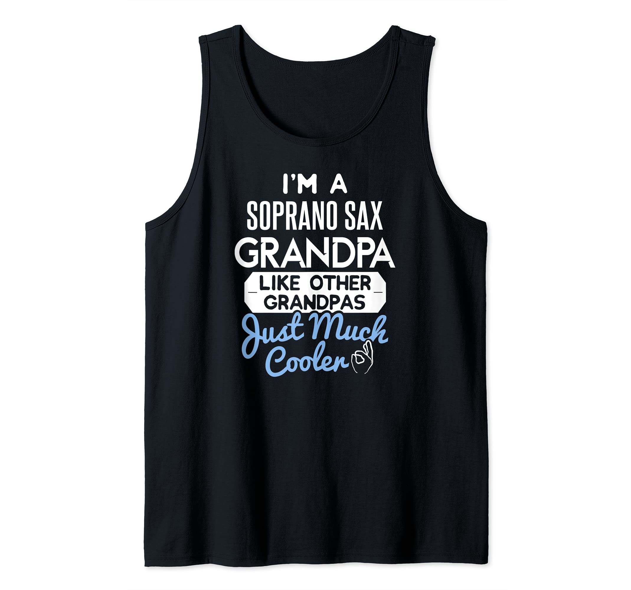 Cool Fathers Day Design Soprano Sax Grandpa Tank Top, Black