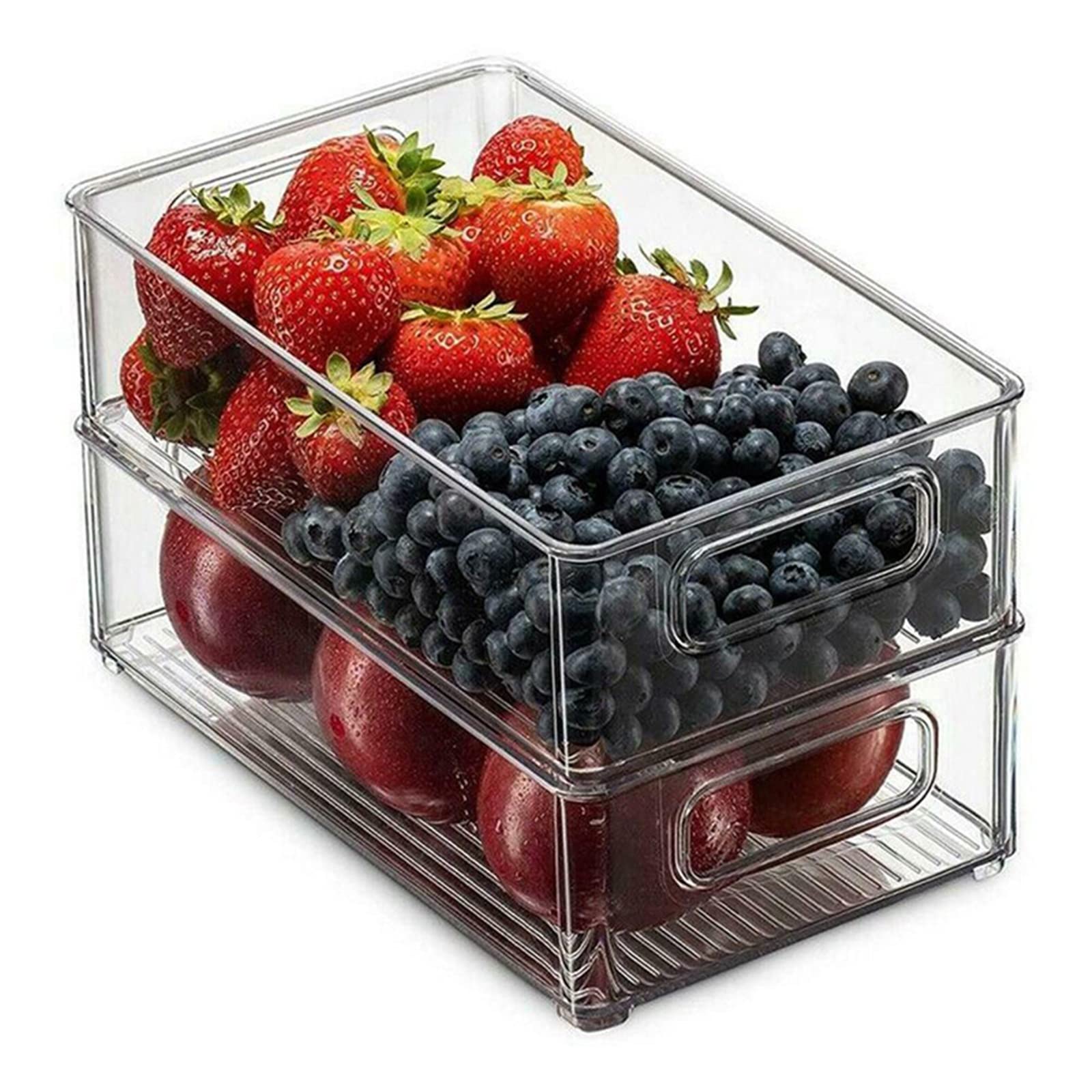 Aufbewahrungsbox Kühlschrank Aufbewahrungsbox Kapazität von Stac Kühlschrank Lebensmittelaufbewahrungsbox (Farbe: 1) (3)