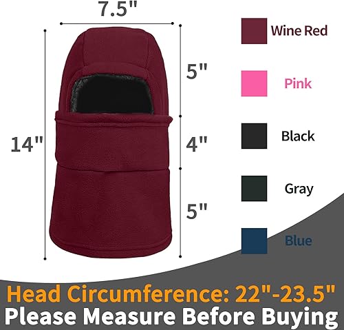 Miniatura 4 de Máscara de esquí Achiou para mujeres y hombres, gorro de capucha sherpa, pasamontañas de invierno con capucha, bufanda con protección contra el