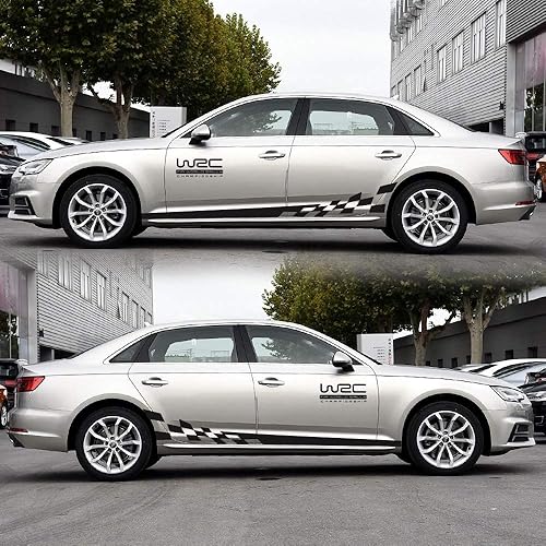 Miniatura 4 de 1 par2 calcomanías universales con diseño de rayas deportivas para cochecamionesSUV, carrocería, puerta lateral, coche, carreras, falda de rayas