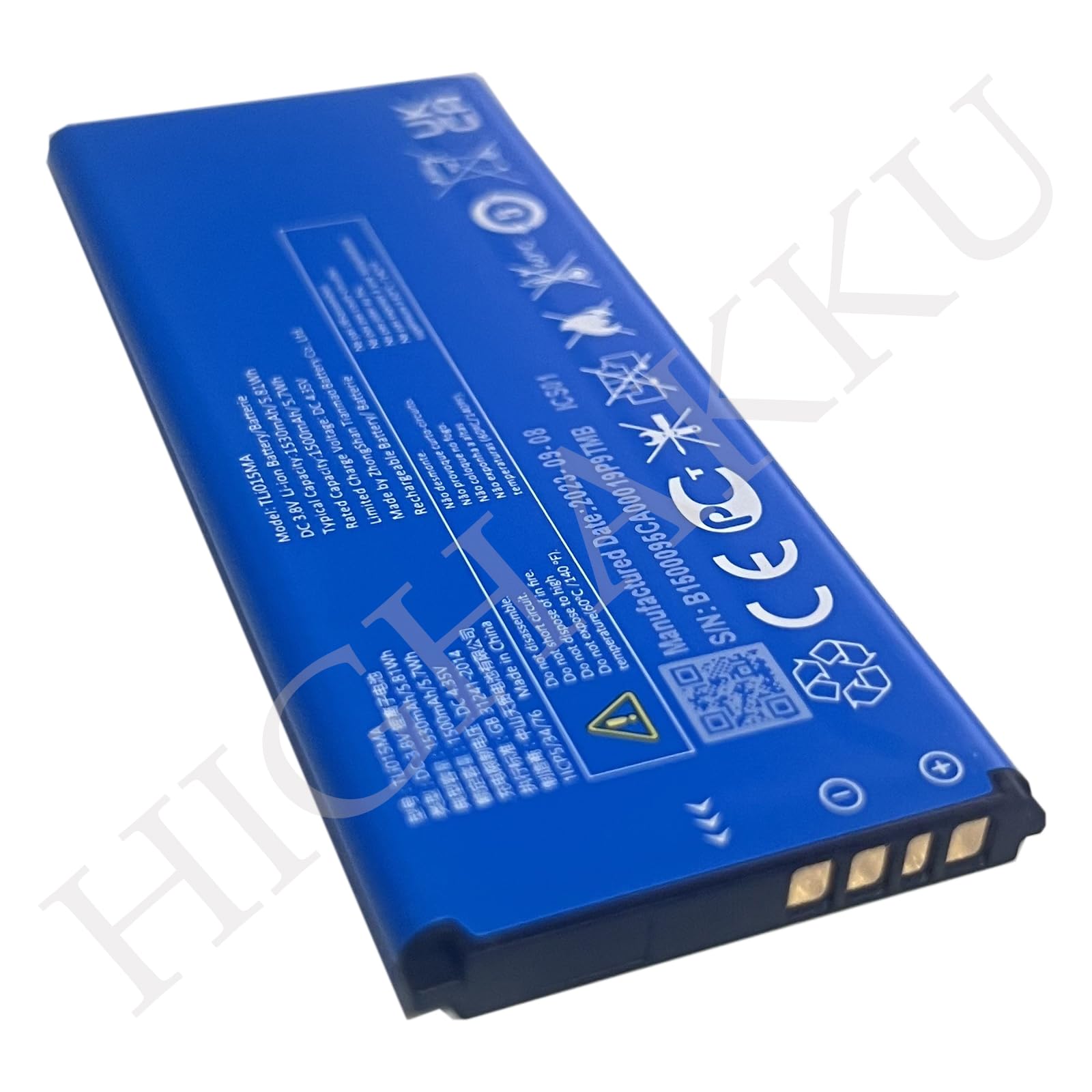 Batteria di ricambio TLi015M1, TLi015M7, TLi015MA compatibile con Al-Catel One Touch Pixi 4 4.0 4034A 4034G 4034X 4034M 4034D 4034E