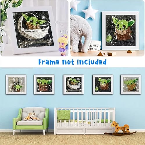 Diamond Painting Kits For Kids, 4 Packs 5D Full Drill Diamond Art Cartoon Dotz For Kids Ages 6-8-10-12 6X6 Inch #TOP5