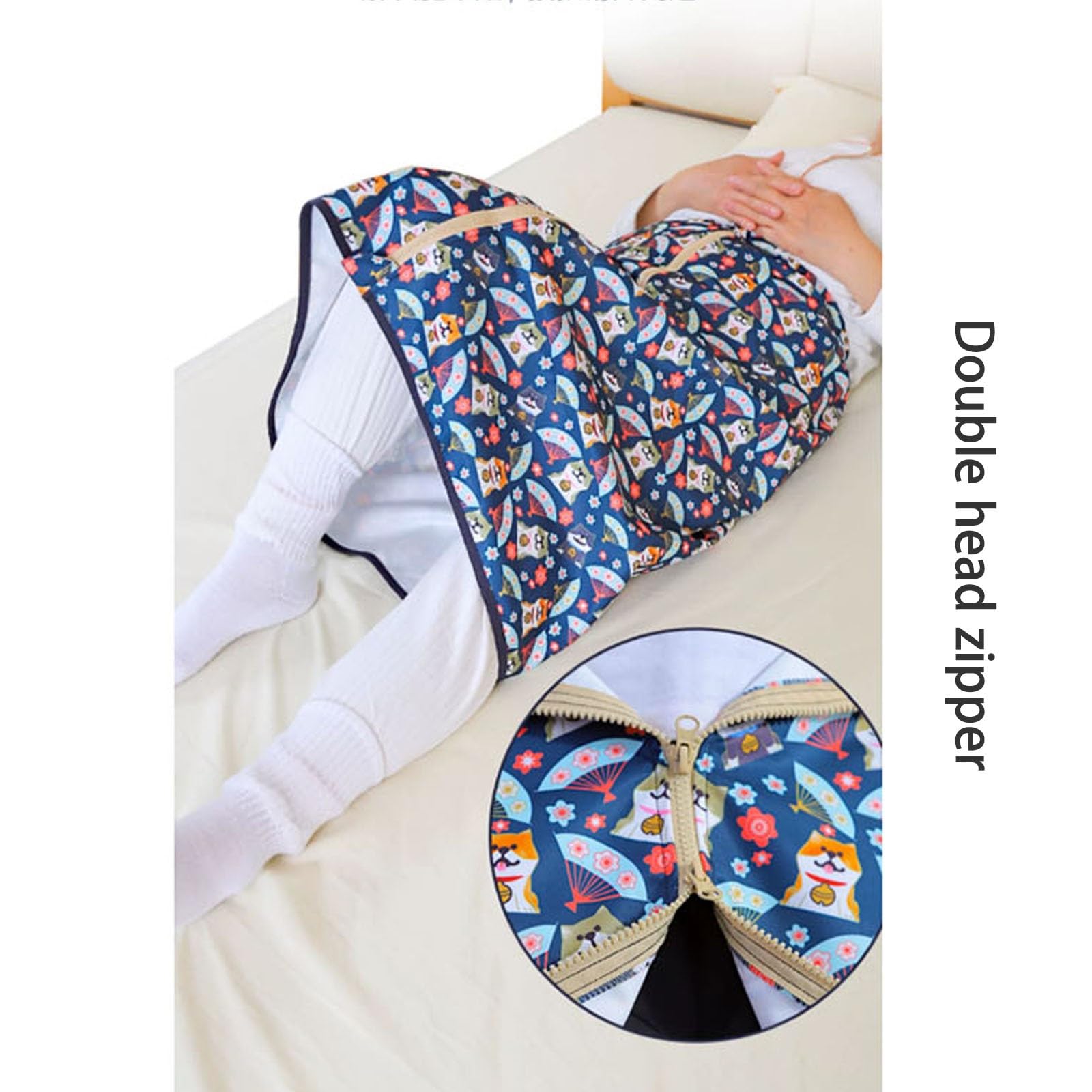 Traverse Letto Anziani per Adulti Gonna per Urina Assorbenti da Letto per Incontinenza, Morbido Telo Impermeabile Letto Lavabili in Lavatrice con Cerniera Regolabile(2pcs,XL_B)