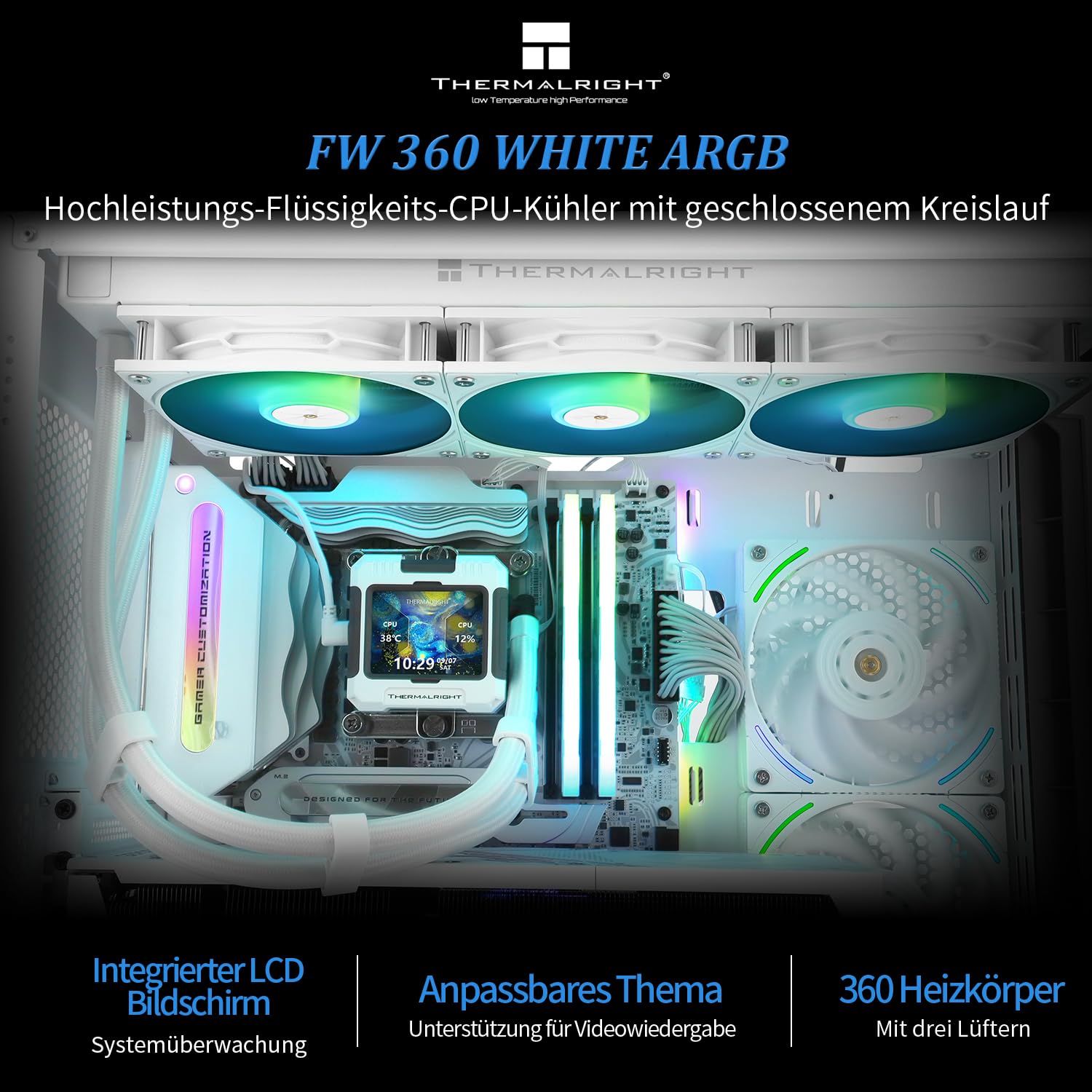 AIO 360 mm écran LCD IPS 2,73 pour AM5 & Intel 1700/1851