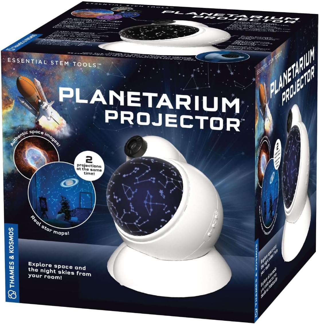 Planetarium Projector, Kids Science Kit, Learning Resources for Astronomy, STEM Toys for Science Experiments, 3 Languages, Age 8+, Blue, White