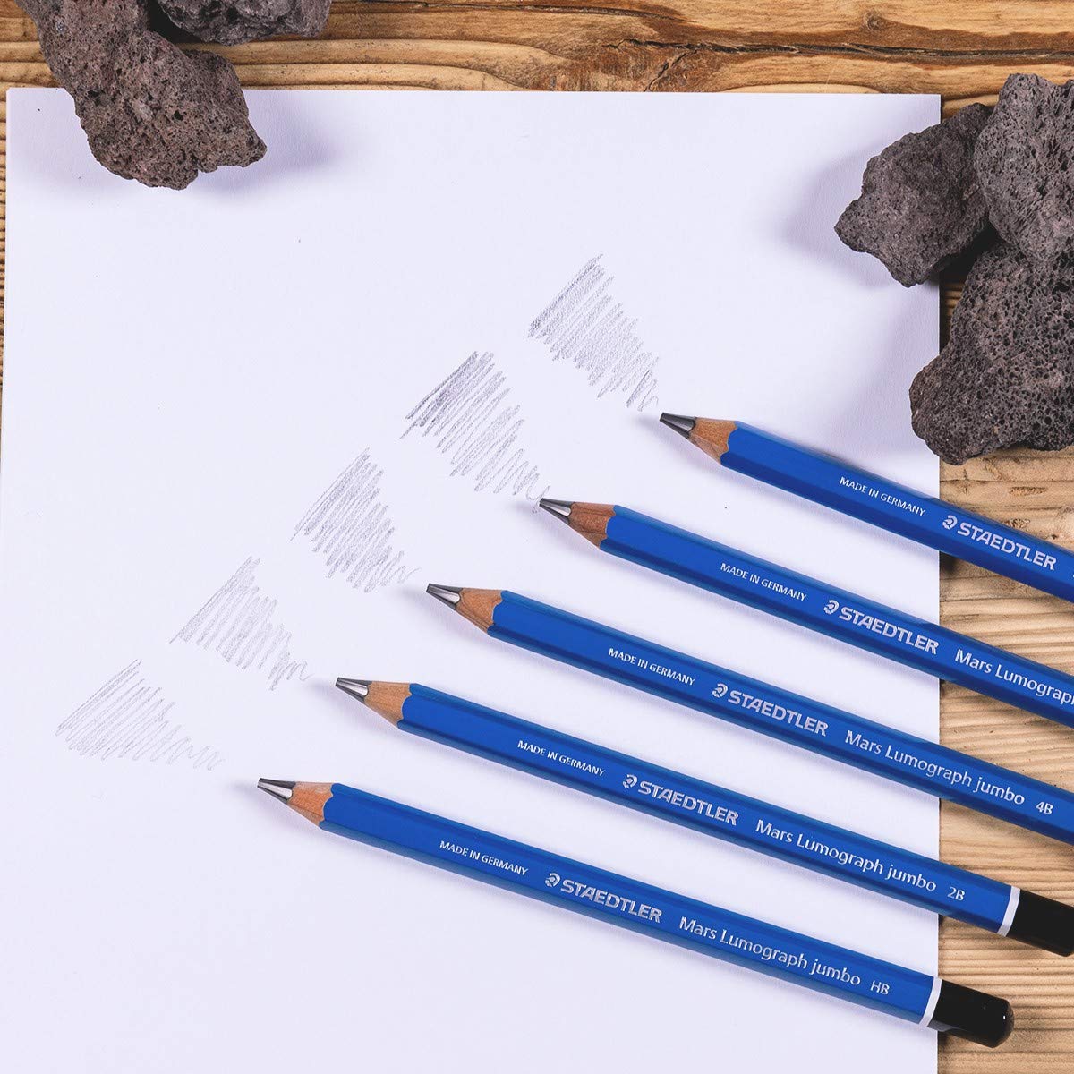 Staedtler Mars Lumograph Jumbo Art Drawing Pencils, Graphite Pencils in