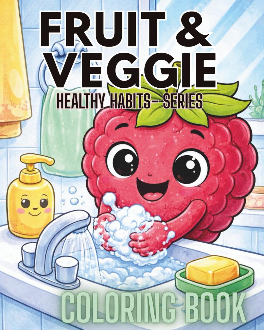 Fruit & Veggie Healthy Habits Coloring Book: Fun Hygiene, Health and Daily Routines with Funny Fruits and Vegetables for Kids Ages 3–6 (Fruit & Veggie Friends Series)