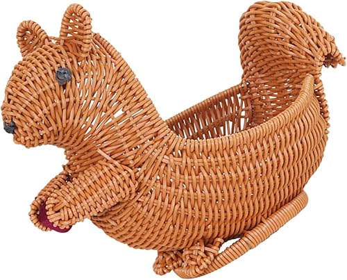 Anneome Cesta tejida para aperitivos, accesorios de escritorio, cestas de almacenamiento tejidas de ratán para almacenamiento, cuenco de