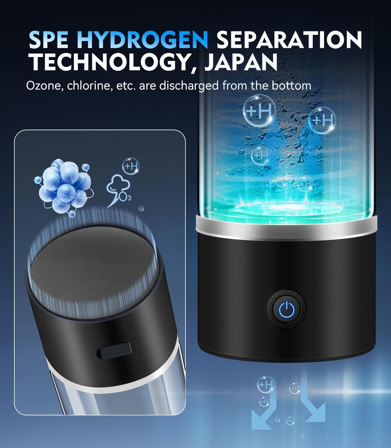 4.0 Upgrade Hydrogen Water Bottle & Hydrogen Absorption 【SGS Certification - 4000PPB】【NO.1-100% Odorless】 Hydrogen Water Bottle - 2025 SPE PEM Technique, Hydrogen Can be Produced from Mineral Water - Image 6