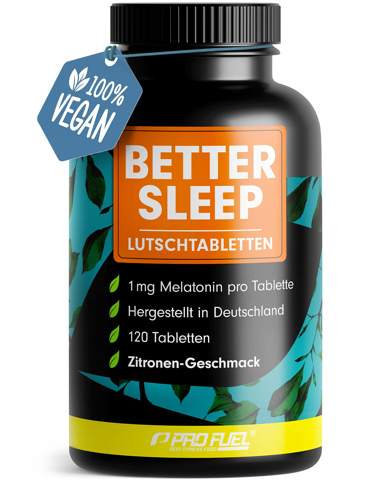 BETTER SLEEP Melatonin Lutschtabletten 120x | Zitronen-Geschmack, vegan & zuckerfrei