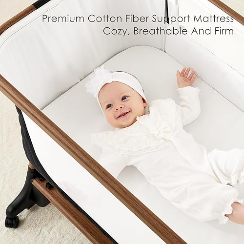 Miniatura 6 de Moisés eléctrico inteligente para bebé y moisés de noche con 5 velocidades mecedoras, 3 modos de temporizador, 12 músicas relajantes, 6 alturas