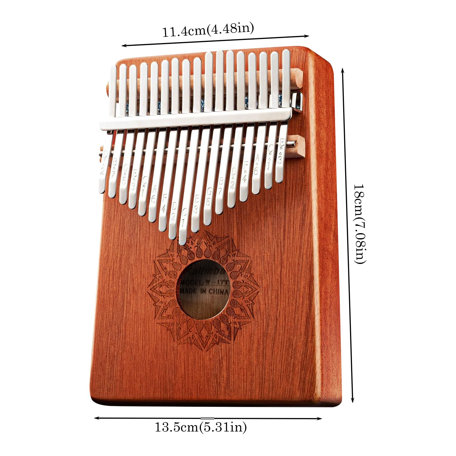 Kalimba 17 chiavi: Mini Kalimba portatile - Piano a pollice - Strumento musicale professionale con pacchetto di apprendimento per bambini e adulti