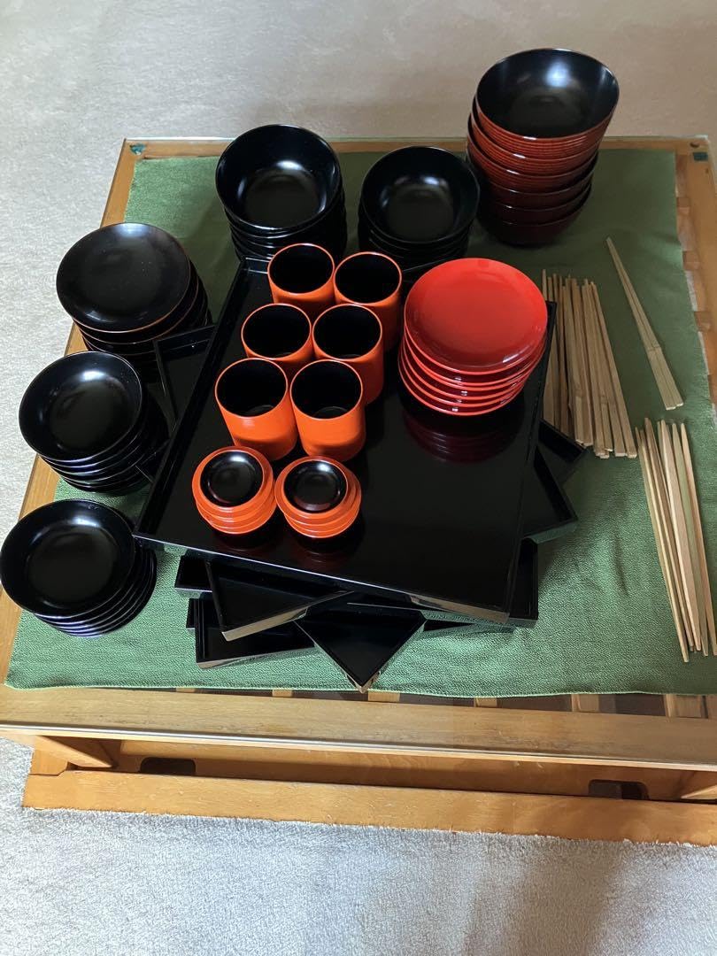 Amazon.co.jp: 茶道具 茶懐石一式 輪島塗 茶平一斎 懐石揃 （膳6客揃