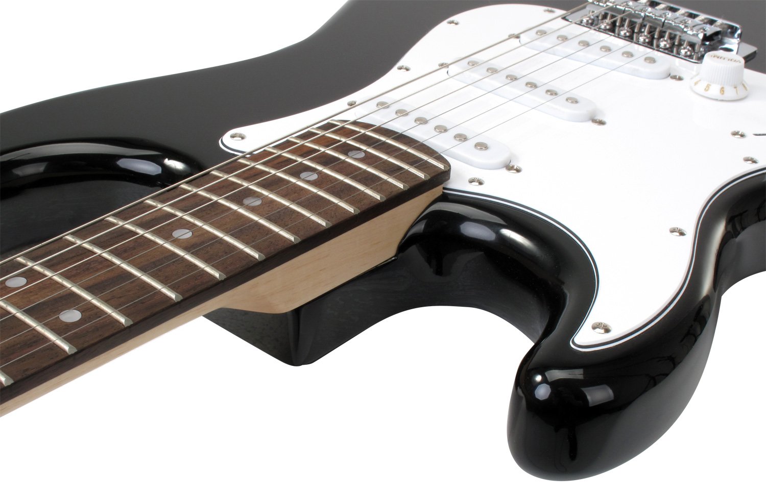 Rocktile Pro ST3-BK dla leworęcznych (Lefty) gitara elektryczna czarna + szkoła gitarowa