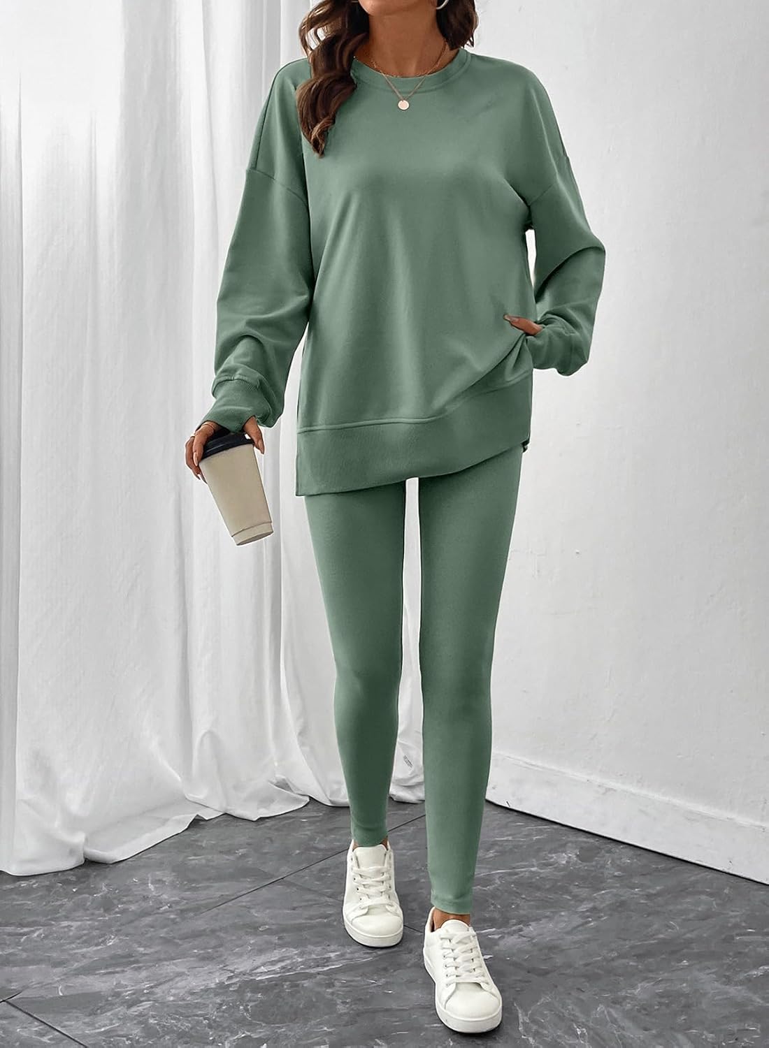 SHEWIN Women Two Piece Sets Fall Lounge Outfits Spring Tracksuit Sweatsuit - Image 4