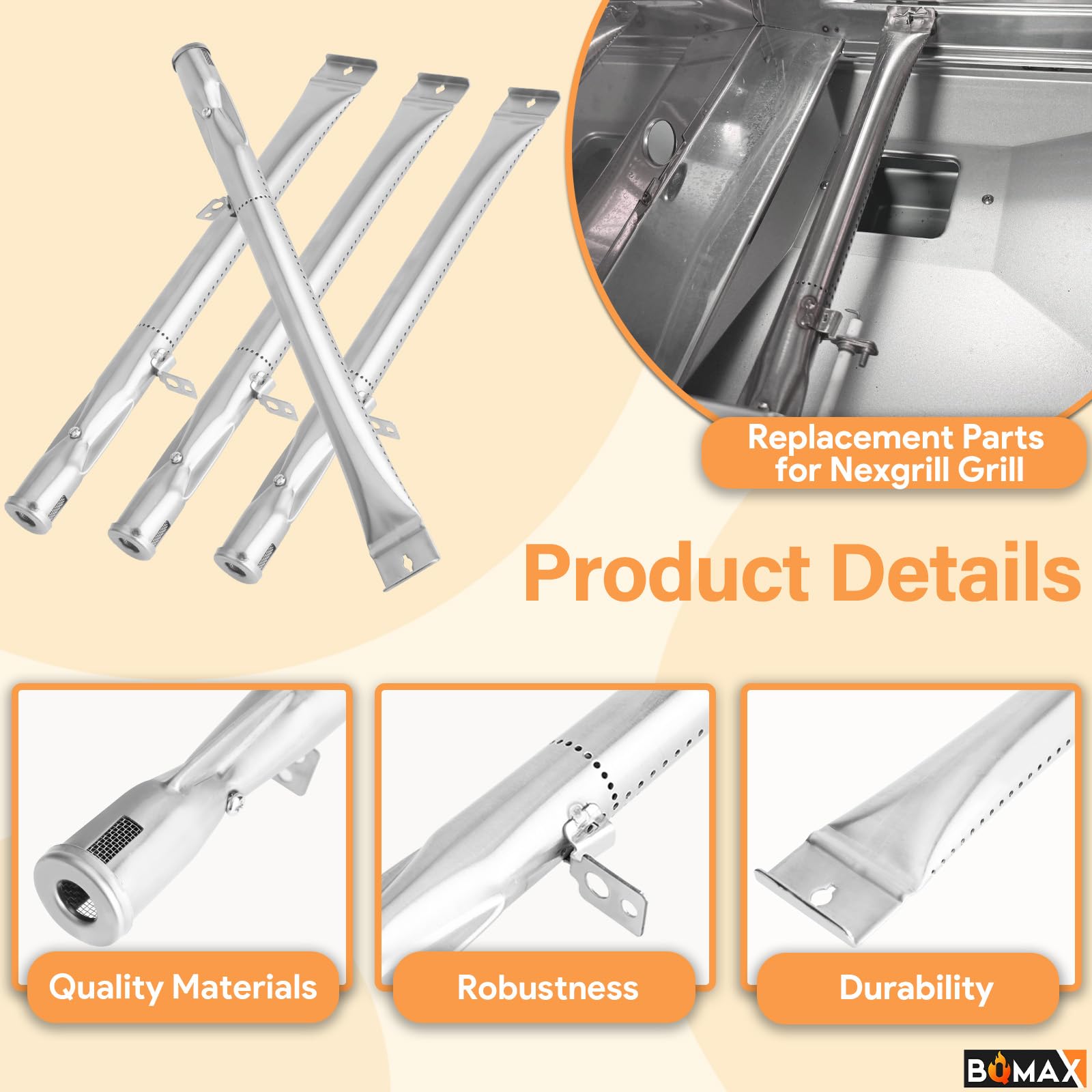 BQMAX Componenti per griglia Nexgrill a 4 fuochi 720-0830X 720-0830XF 720