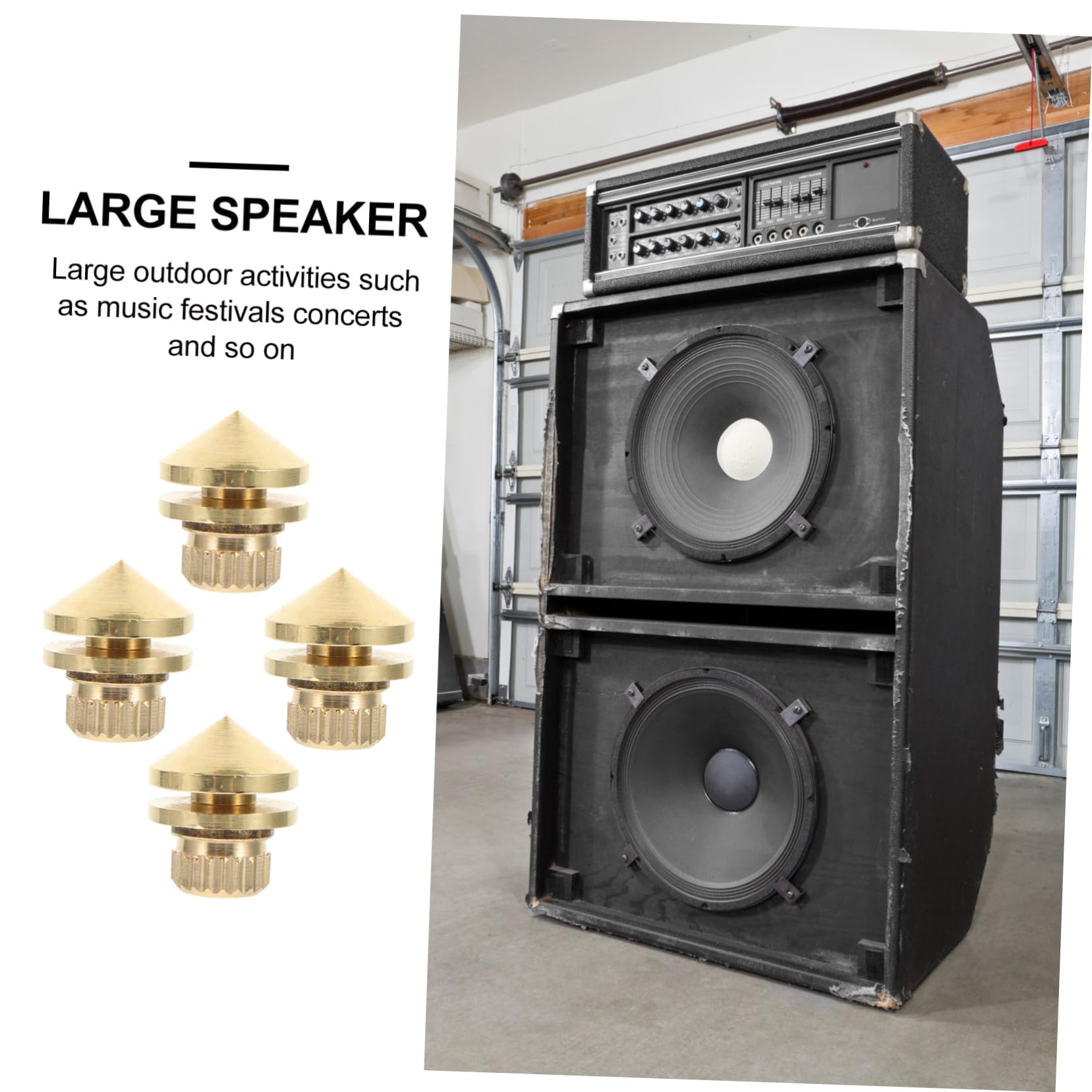 HOLIDYOYO 4Pcs Shockproof Speaker Spikes Copper Isolation Feet for Enhanced Sound Quality Vibration Resistant Base Pad for Home and Ktv Use Durable and Easy to Install