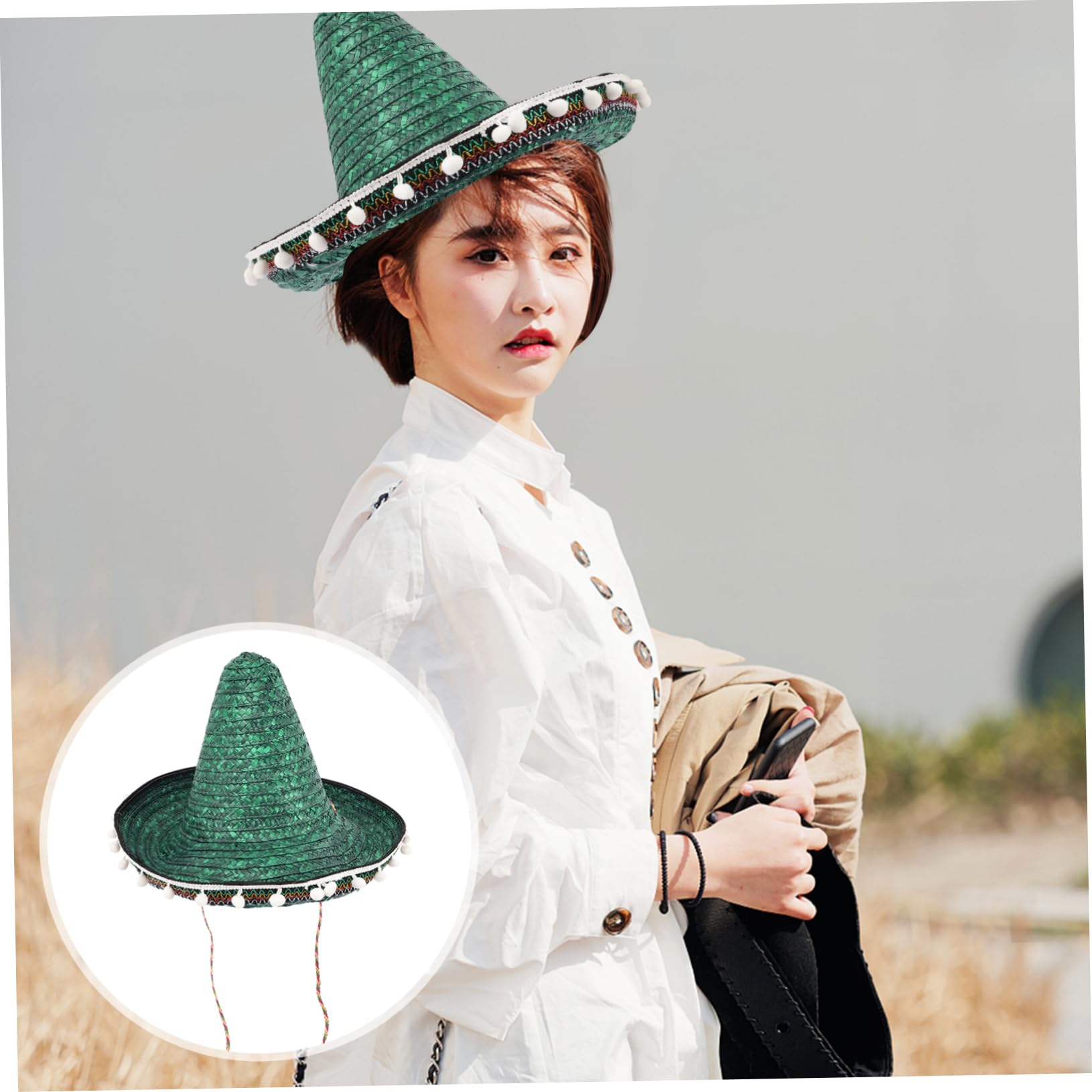 Amazon.co.jp: Alasum メキシコのソンブレロ 夏の麦わら帽子 つば広の