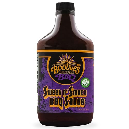 Salsa de barbacoa Sweet n' Smoky, condimento para barbacoa con miel, salsa picante y chile en polvo, salsa de carne sin gluten, 17 onzas - Bootsie's