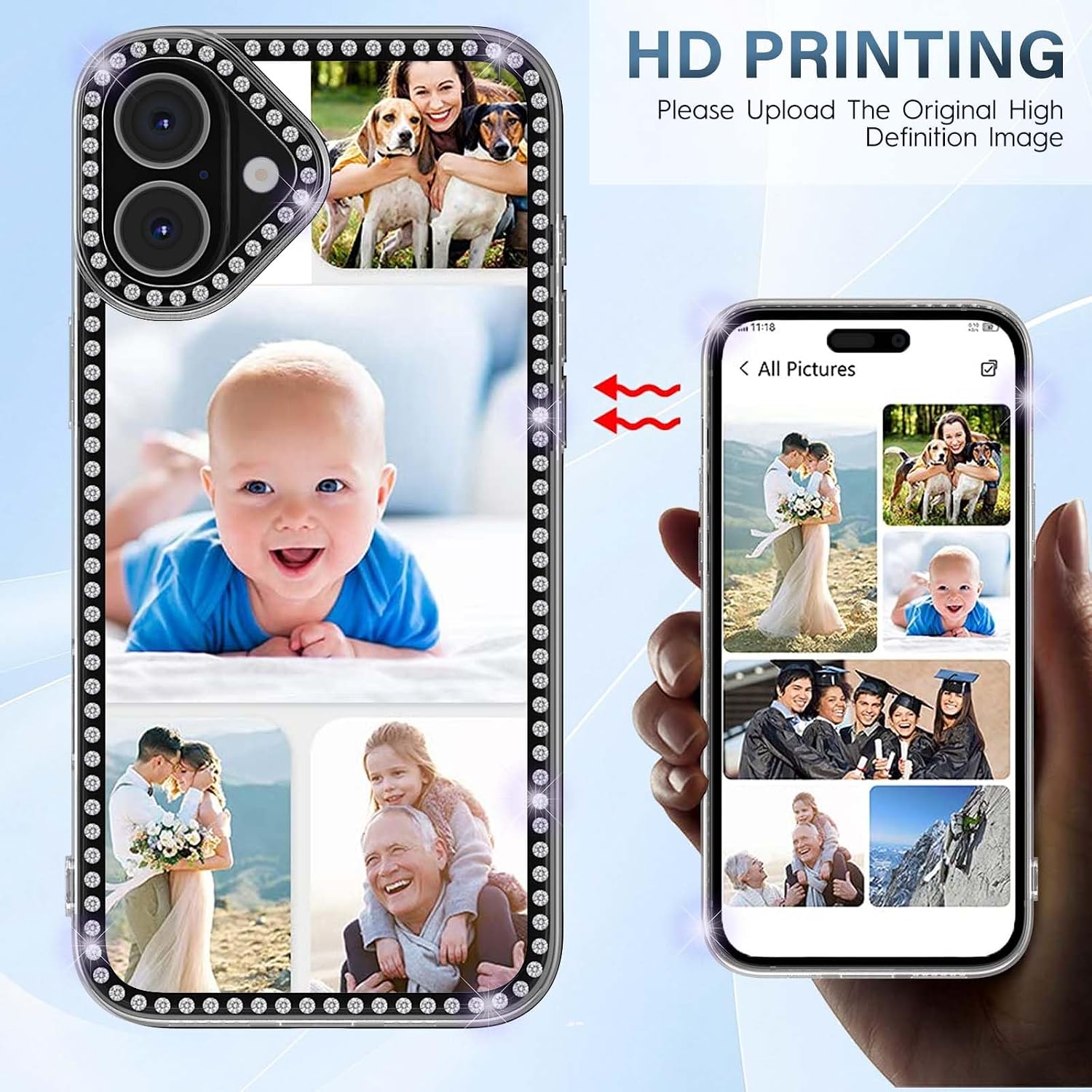 Sublimation Phone Case Compatible for iPhone 16 2 Pieces Clear image 4