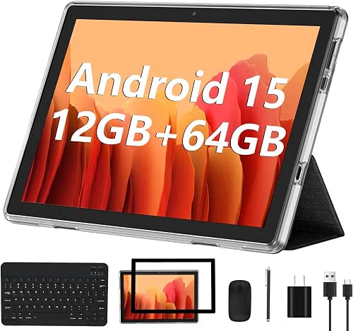 ECOPAD Android 15 Tablet, 10 Inch Tablets with Keyboard Mouse